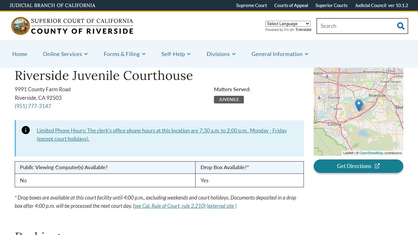 Riverside Juvenile Courthouse | Superior Court of California | County ...